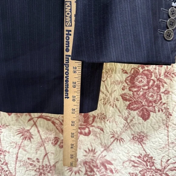 Ermenegildo Zegna Couture Navy Pinstripe Blazer 54L (44L US)
